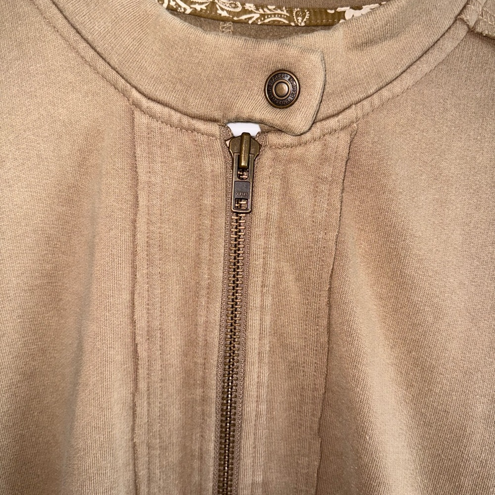 Free People NWOT We the Free Beige Lou Moto Jacket size Large Oversized Fit - Picture 7 of 11